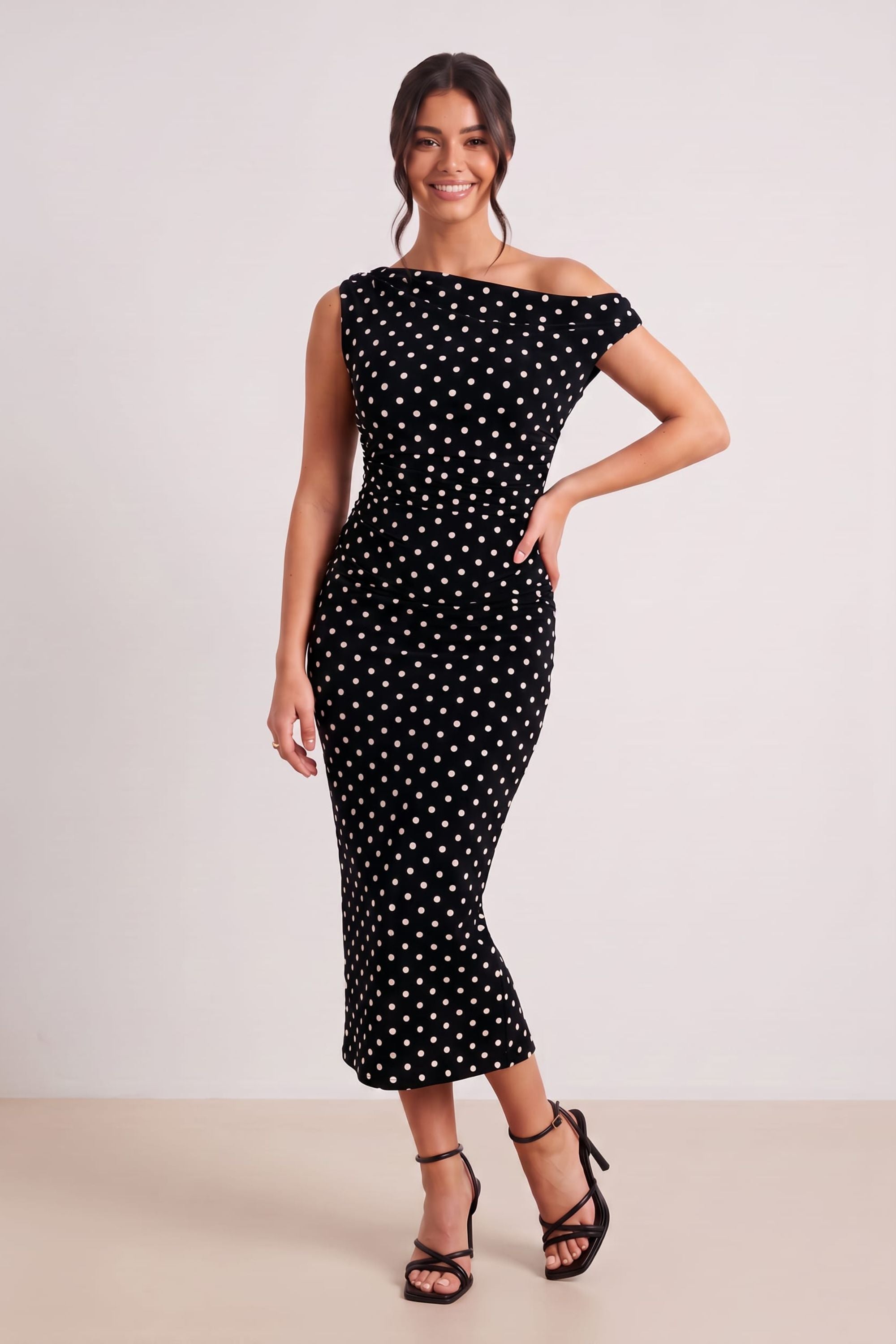 Assymetric Spot Dress