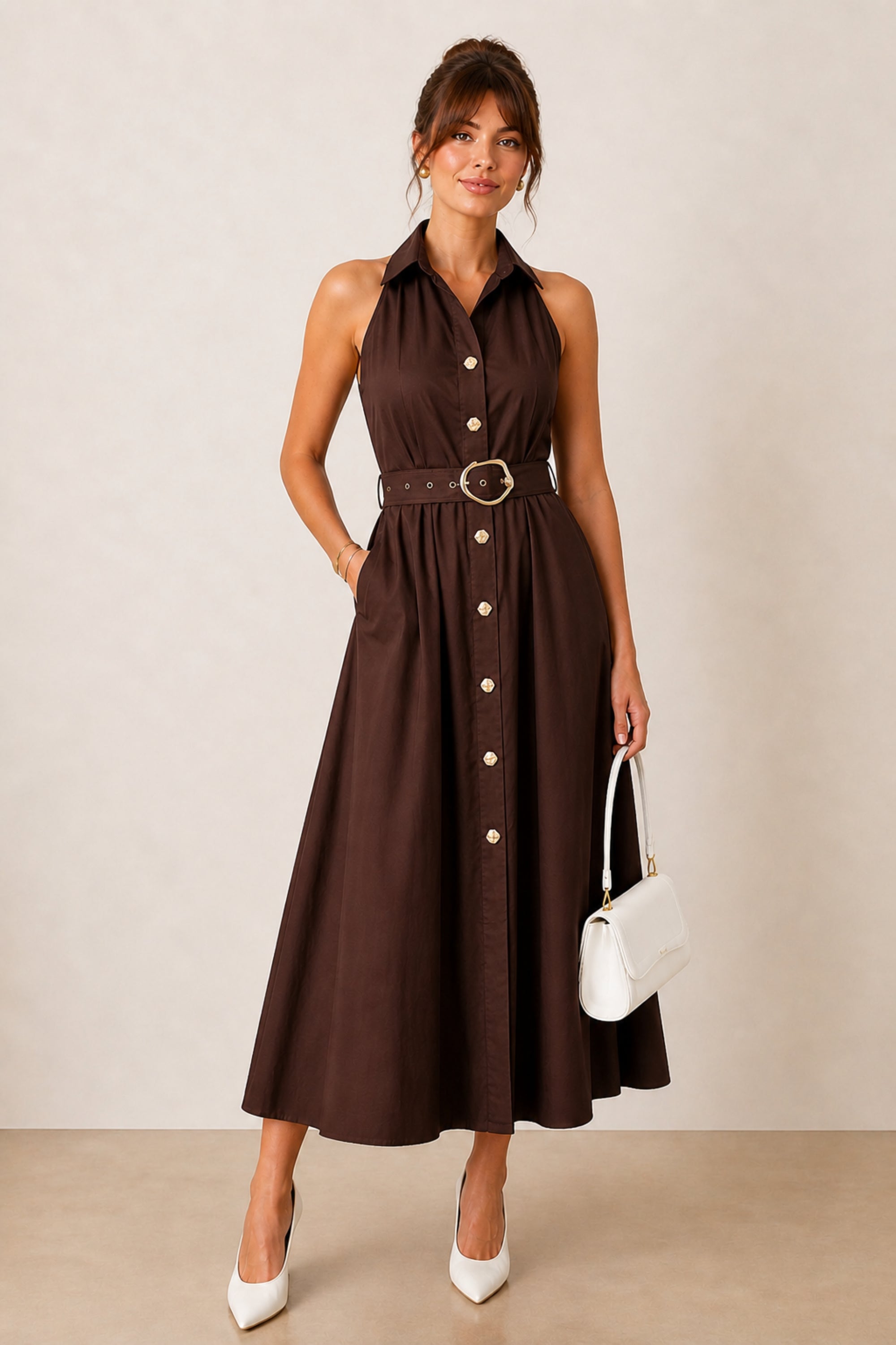 Cotton Racer Shirt Dress
