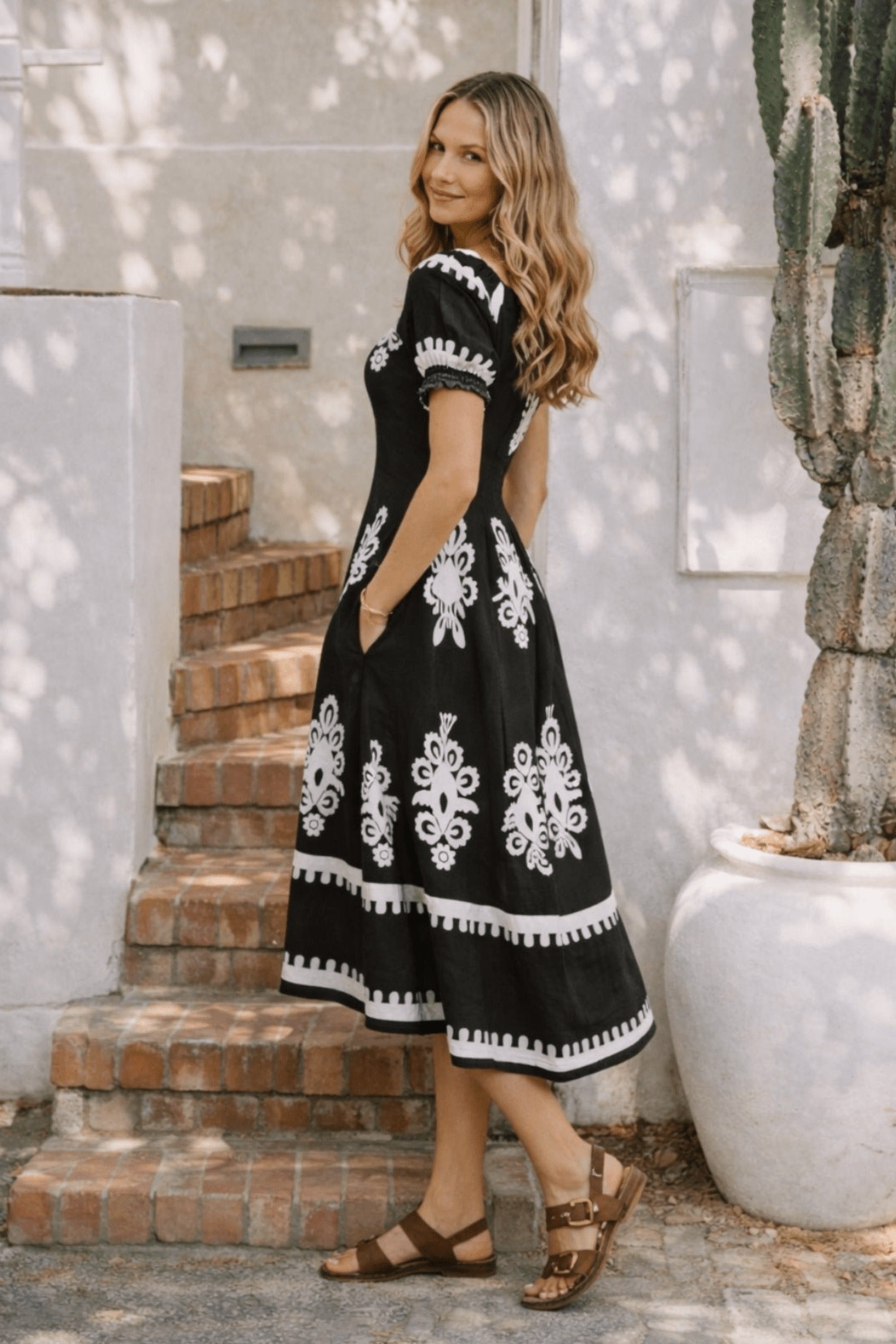 Black Knot Front Midi Dress - Style Cheat