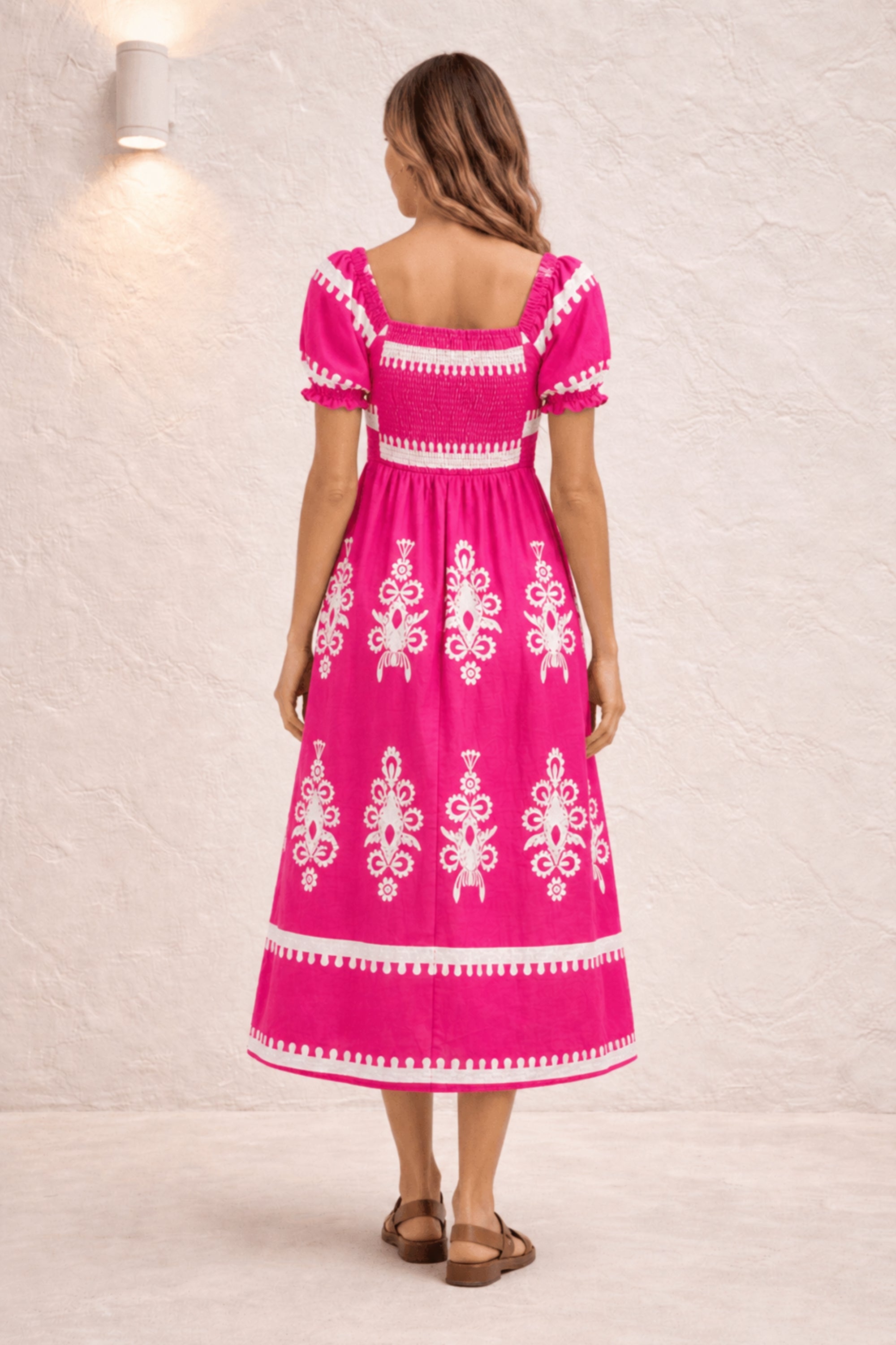 Knot Front Midi Dress Pink