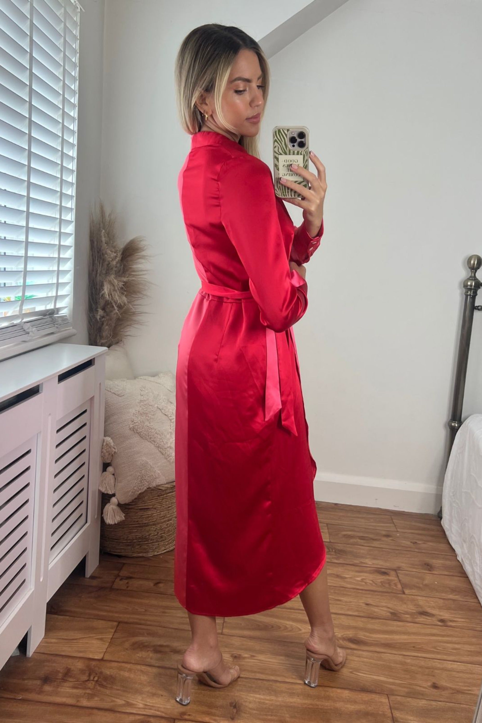 Jem Colourblock Wrap Dress in Pink & Red - Style Cheat