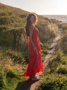 Red Ruffle Maxi Dress | Bella Ruffle Detail Maxi Dress