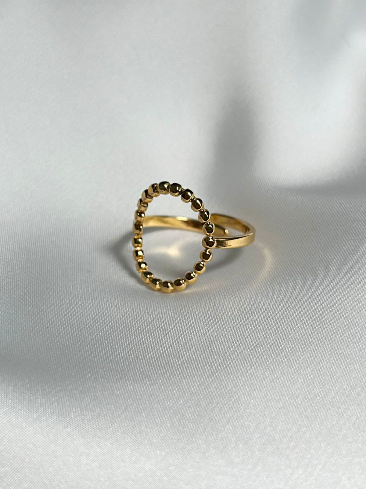 Adjustable Bobble Halo Ring in Gold