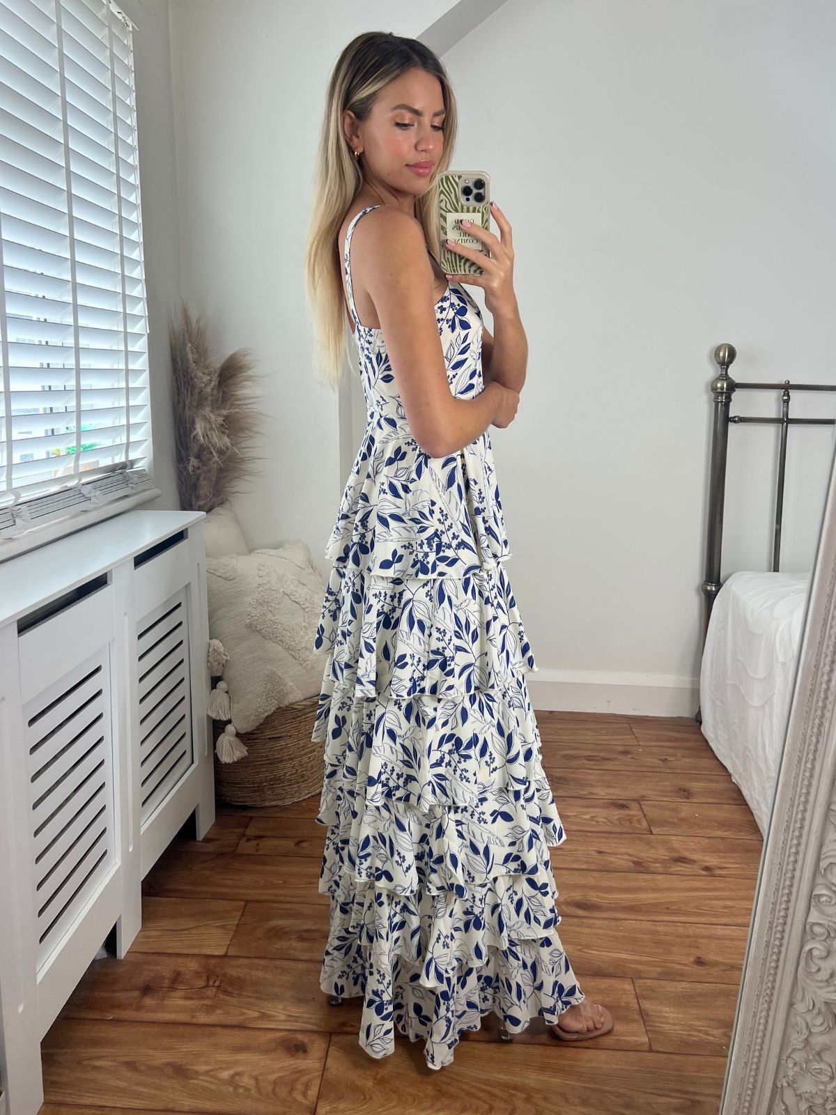 Elsie Floral Tiered Dress / Blue