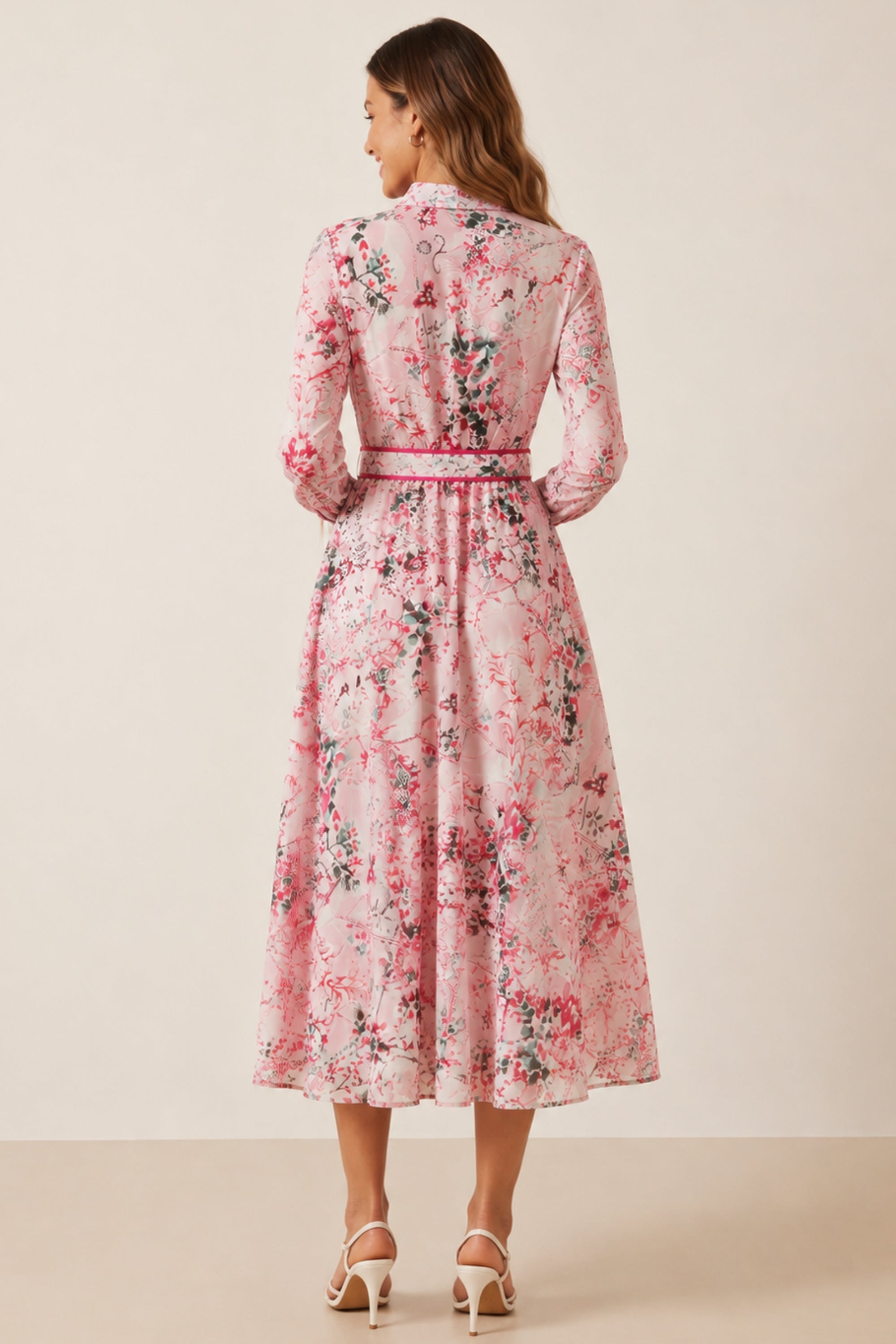 Scarf Print Shirt Dress