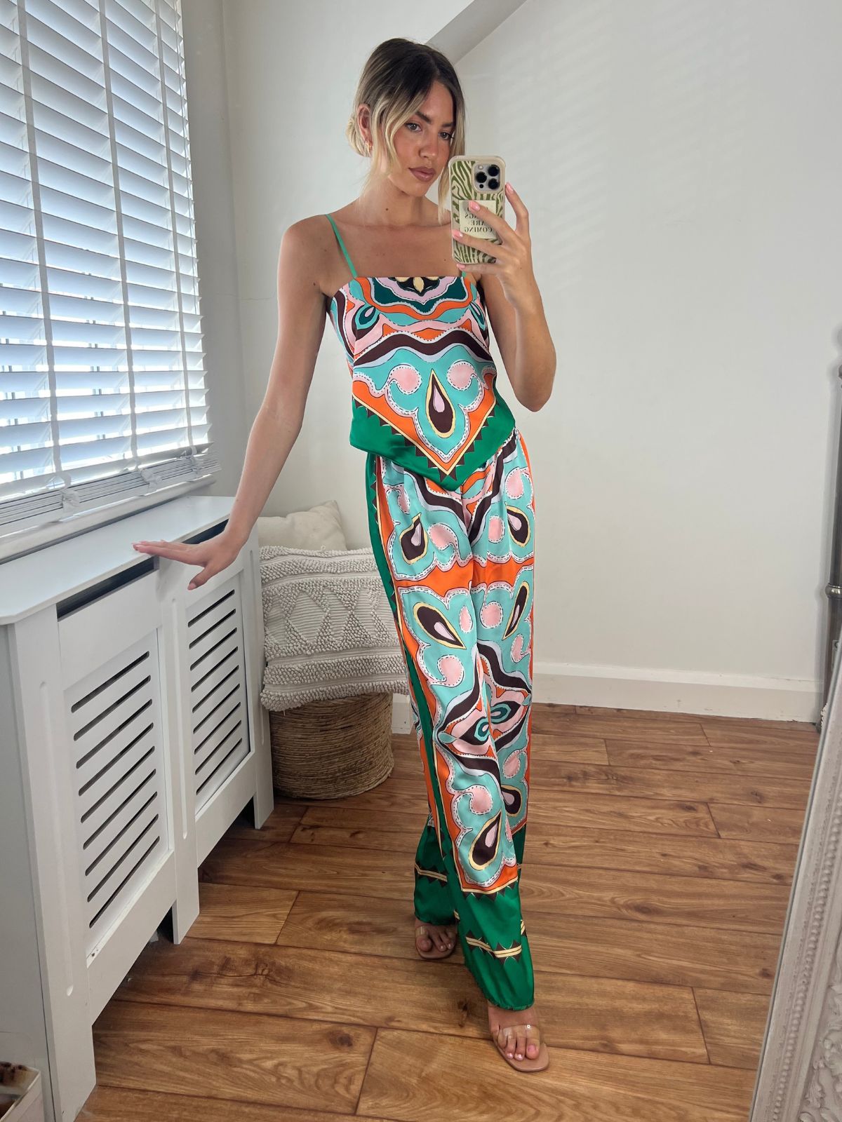 Vegas Bandana Strap Top and Trouser Set / Green