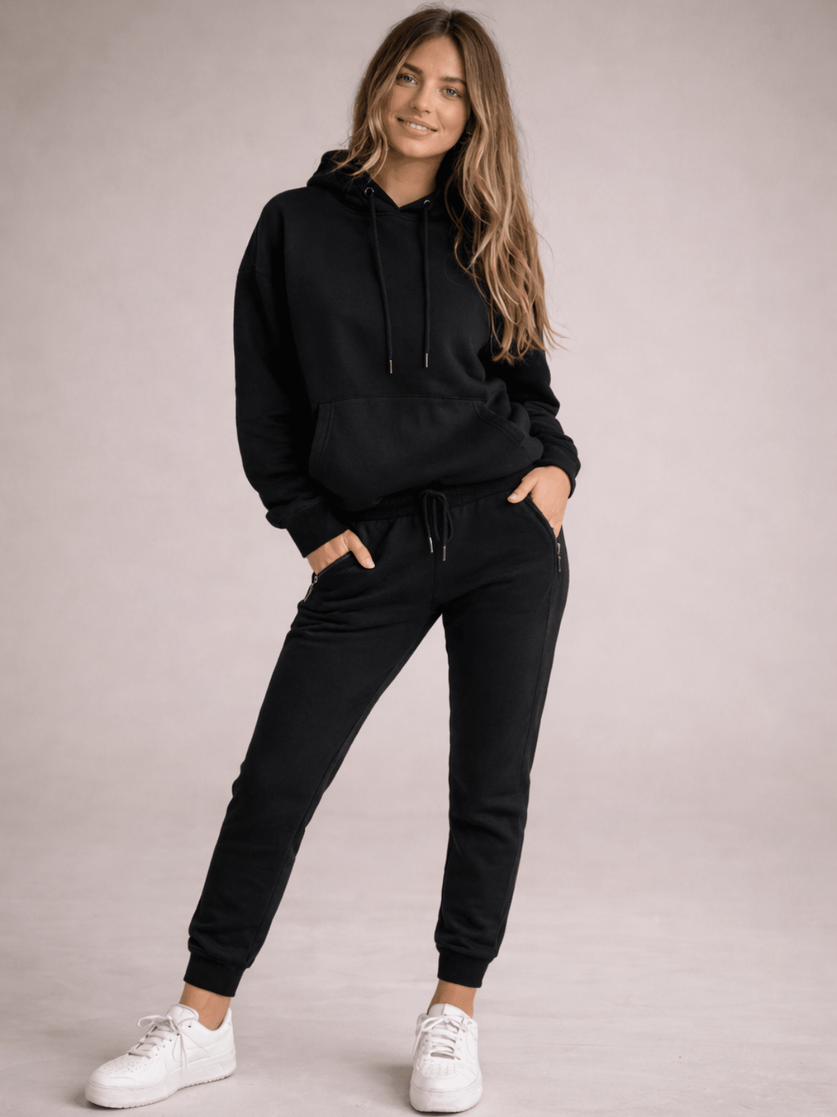 Rae Black Rib Detail Jogger