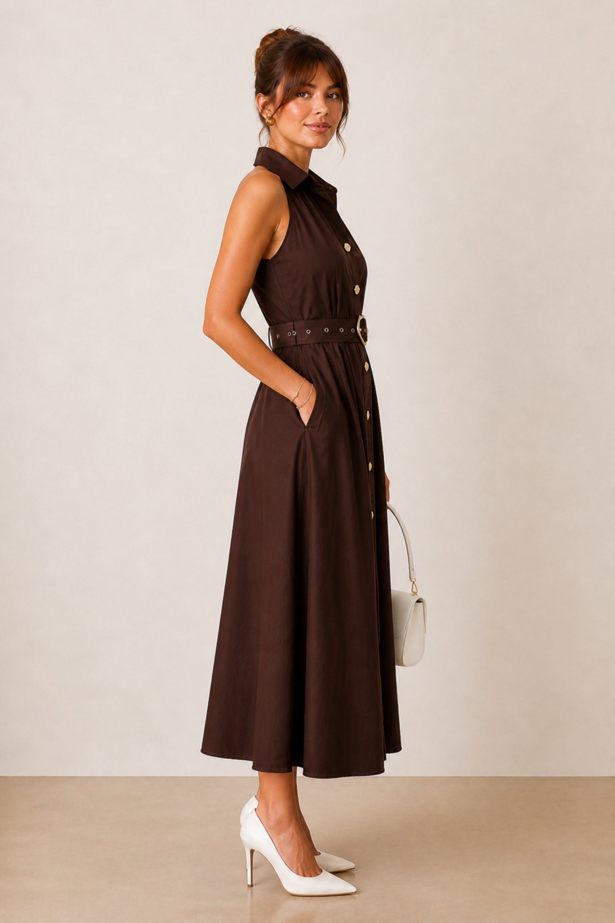 Cotton Racer Shirt Dress