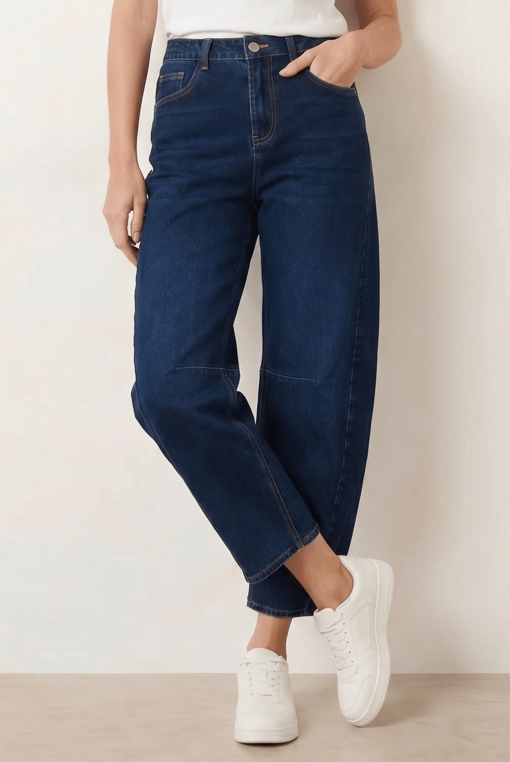 Blue Mid Ankle Denim Jean - Style Cheat