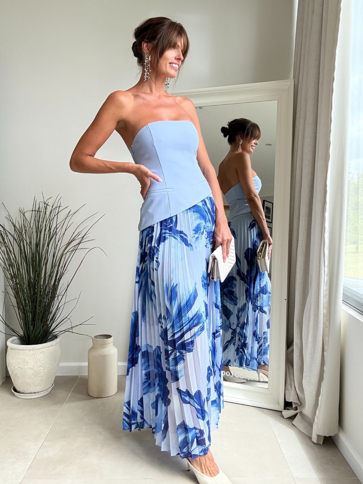 Madelaine Bandeau Dress in Blue