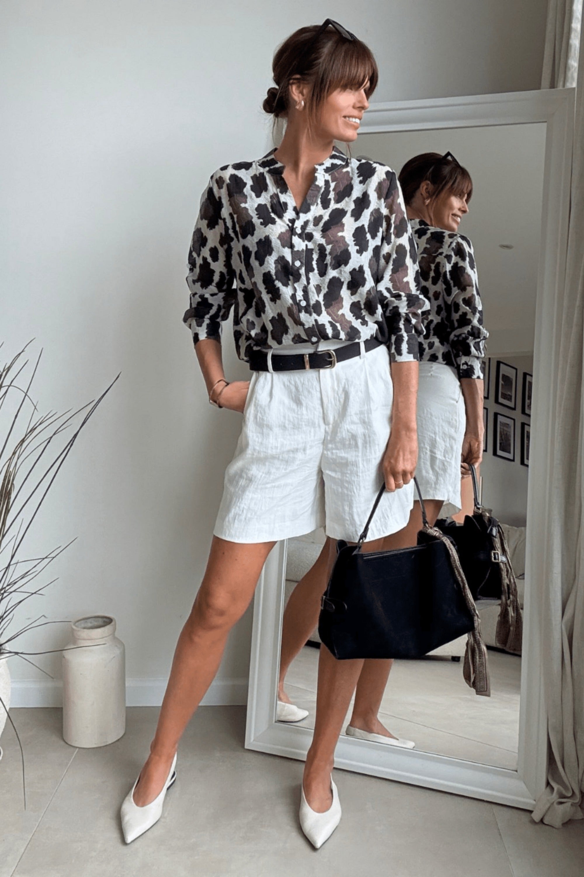 Brown Animal Longline Shirt - Style Cheat