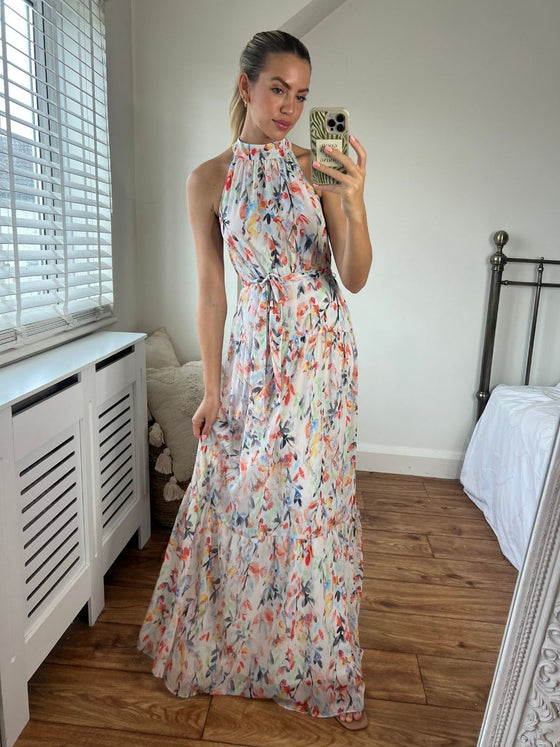 High Neck Floral Maxi Dress | Willow Floral Dress - Seen On Sam Faiers ...