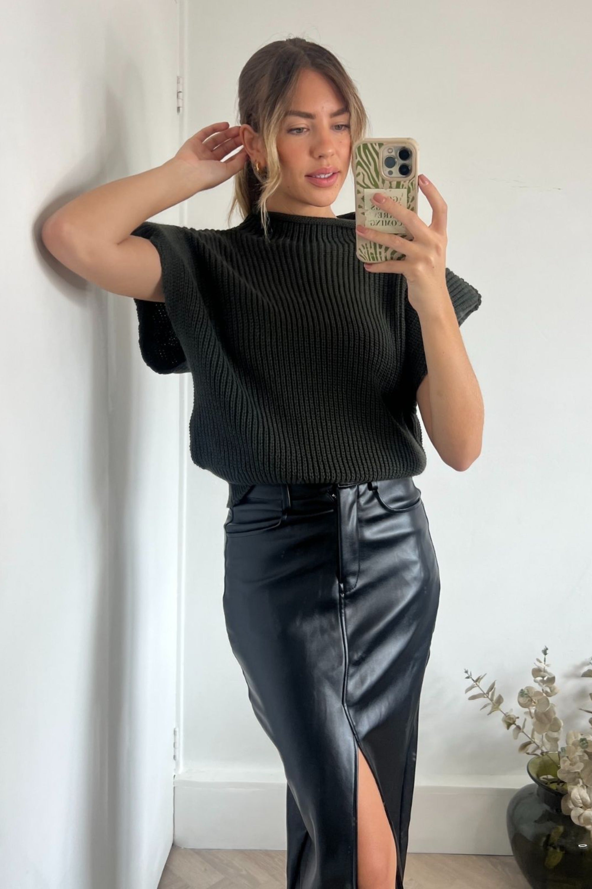 Brielle Pu Midi Skirt / Black - Style Cheat