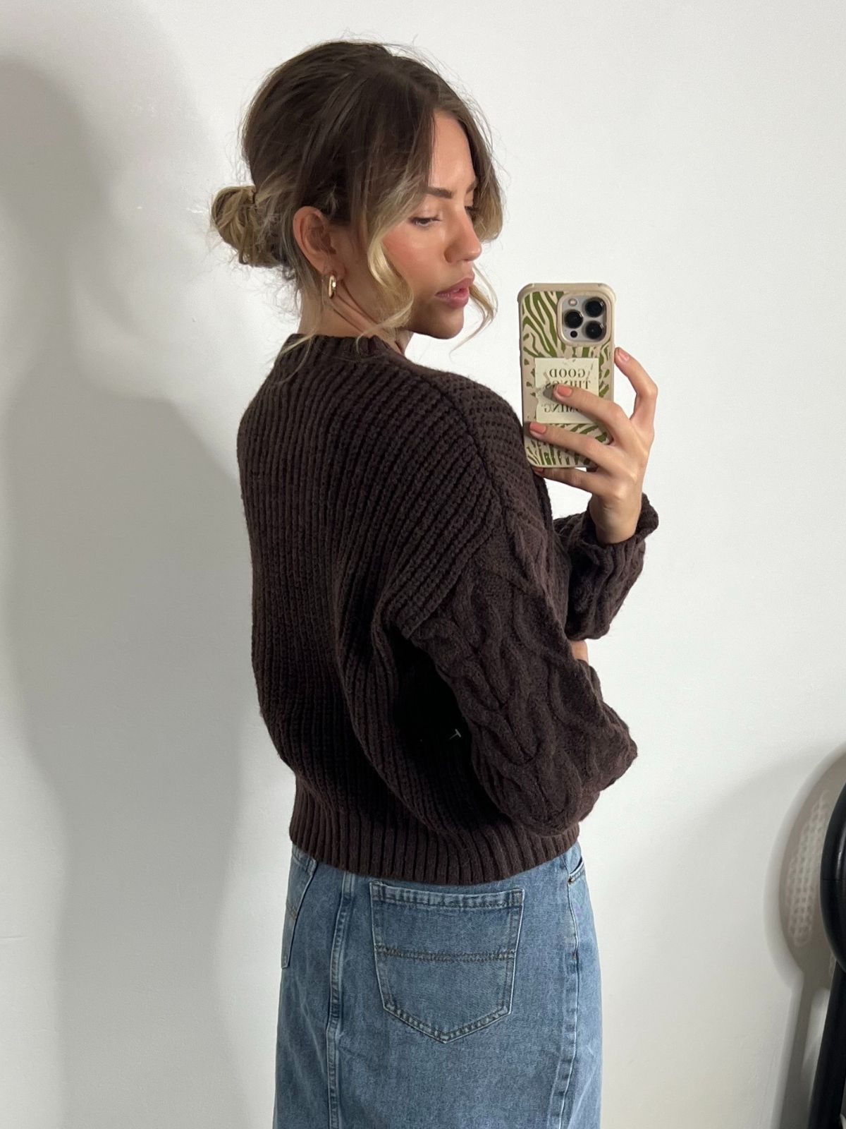 Juniper Chunky Cable Knit Jumper / Chocolate