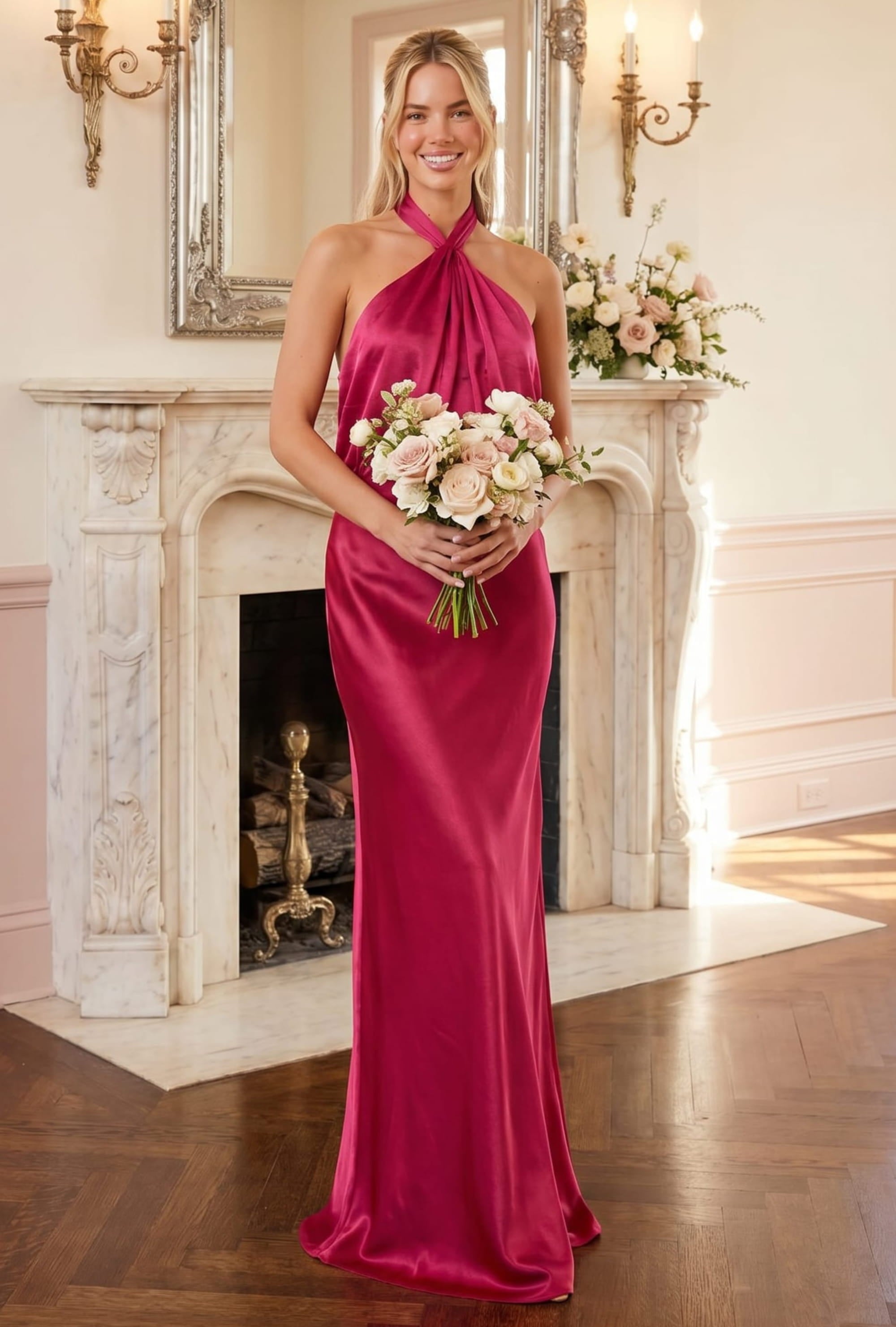 twist neck halter dress Satin Maxi / Claret – Style Cheat chest of drawers in living room 15 Real Brides Who the slim fit design Size:8 fl oz.