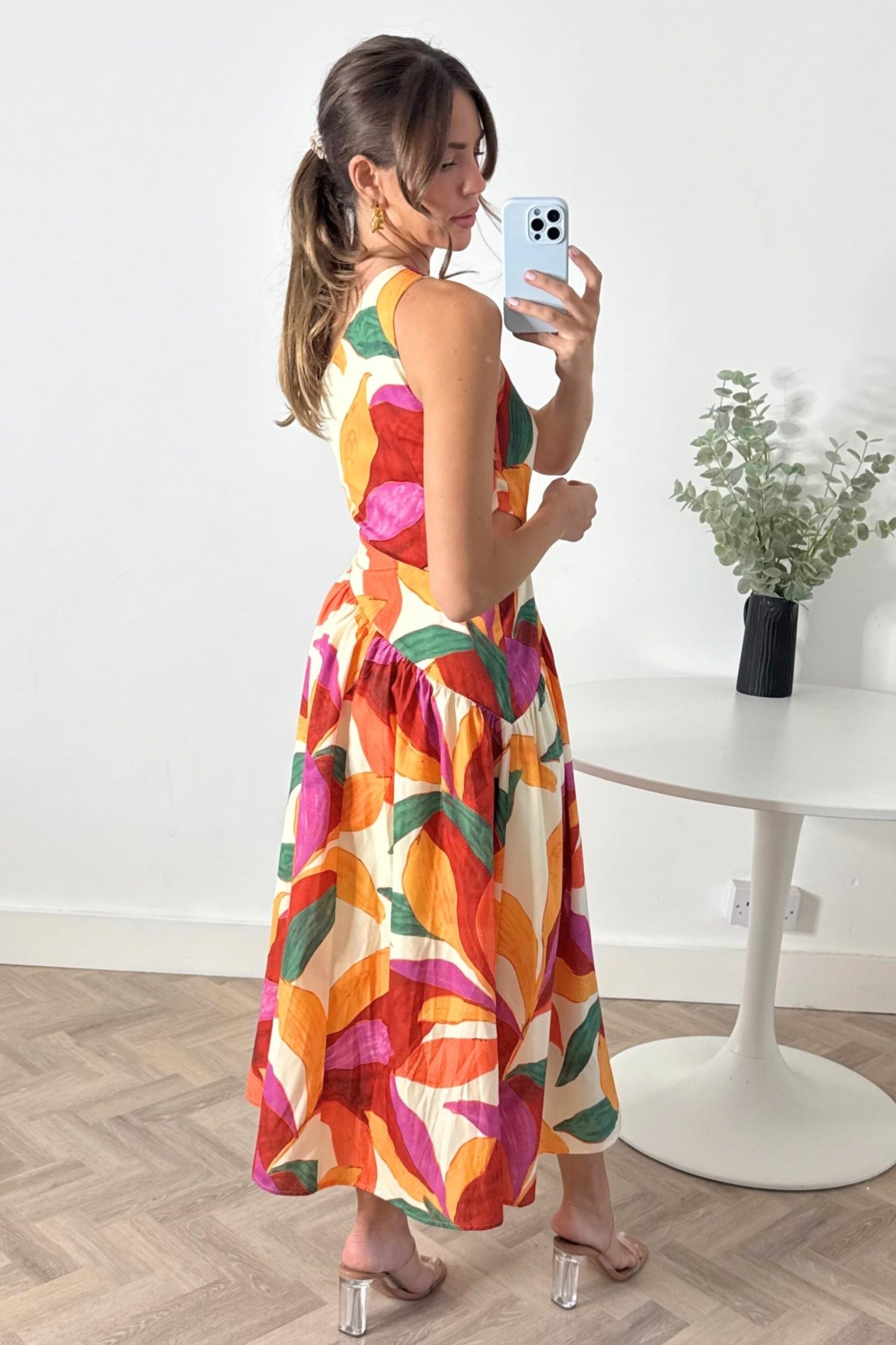Jasmine Cut Out One Shoulder Dress in Multi - Style Cheat