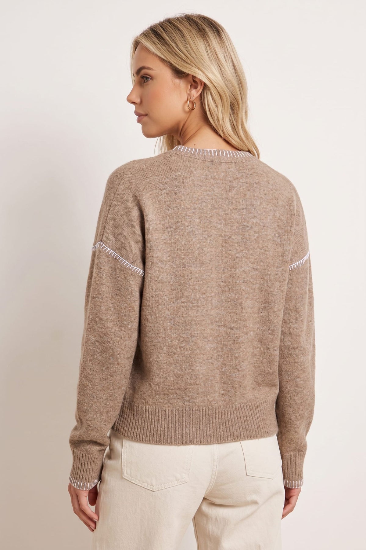 Neutral Saddle Stitch Cardigan