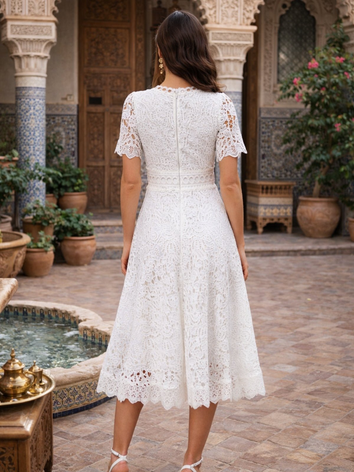 Broderie Lace Midi Dress - Style Cheat