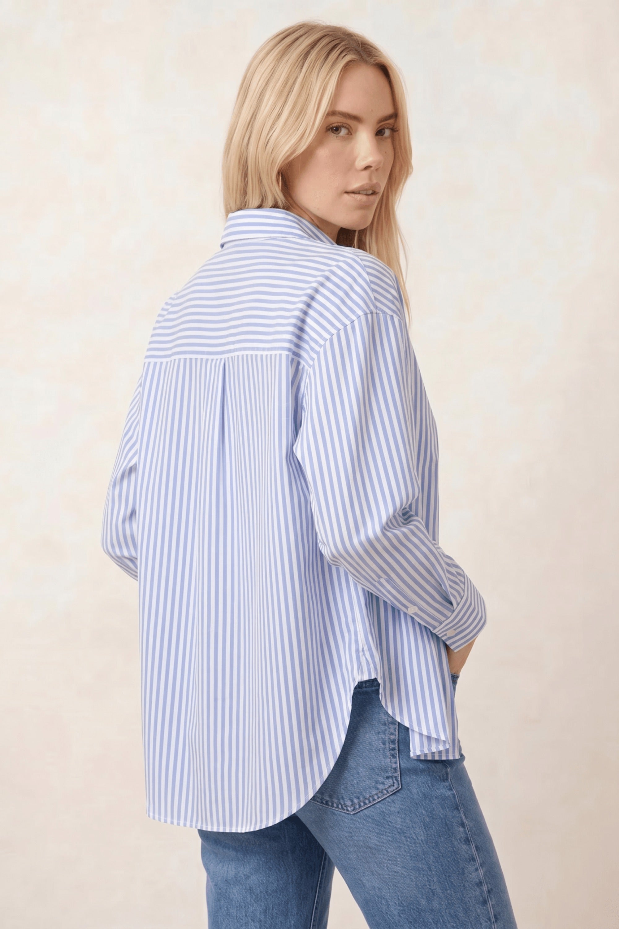 Blue and White Pinstripe Shirt - Style Cheat