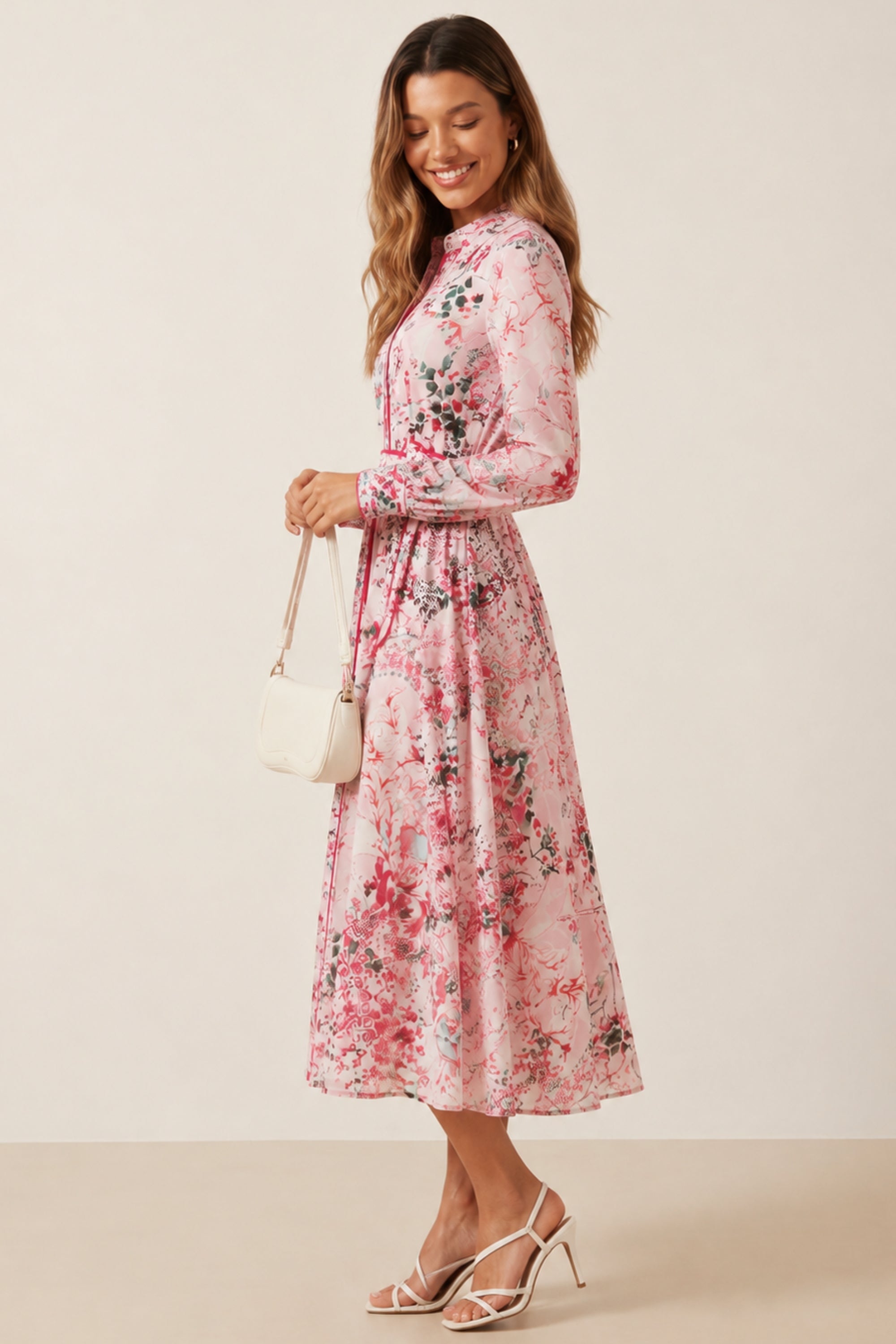 Scarf Print Shirt Dress