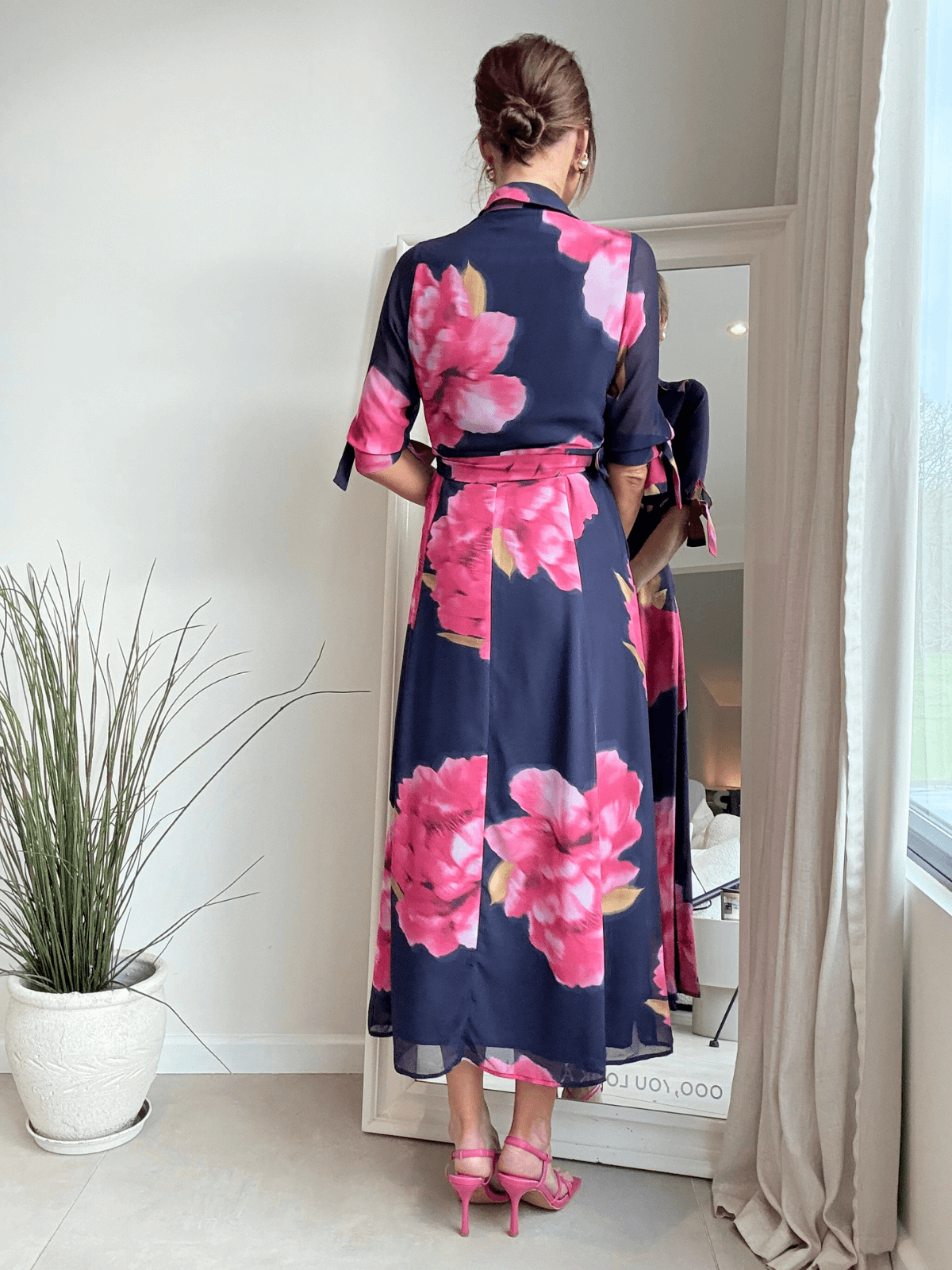 Daphne Belted Shirt Dress / Navy Floral - Style Cheat