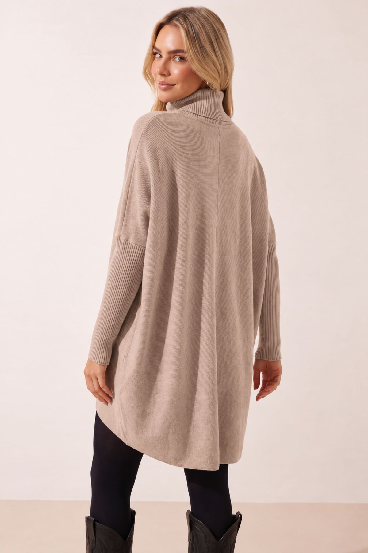 Longer Length Hope Knitted Jumper / Beige