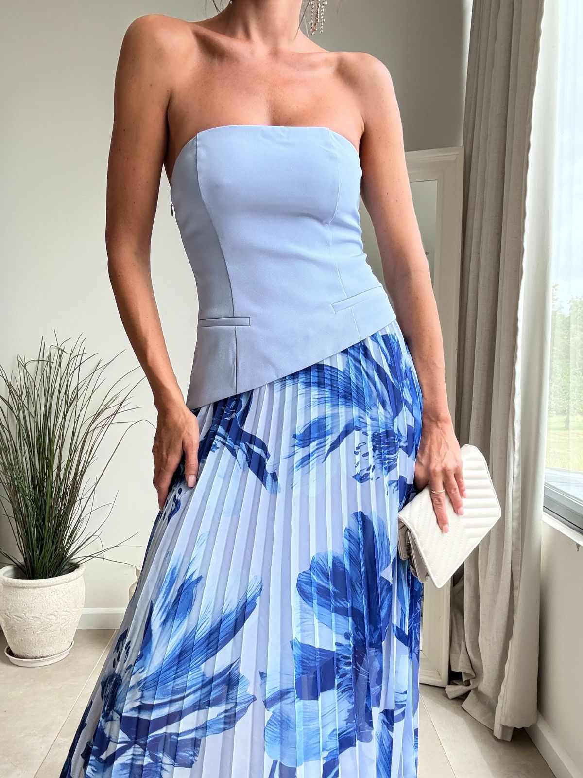 Madelaine Bandeau Dress in Blue