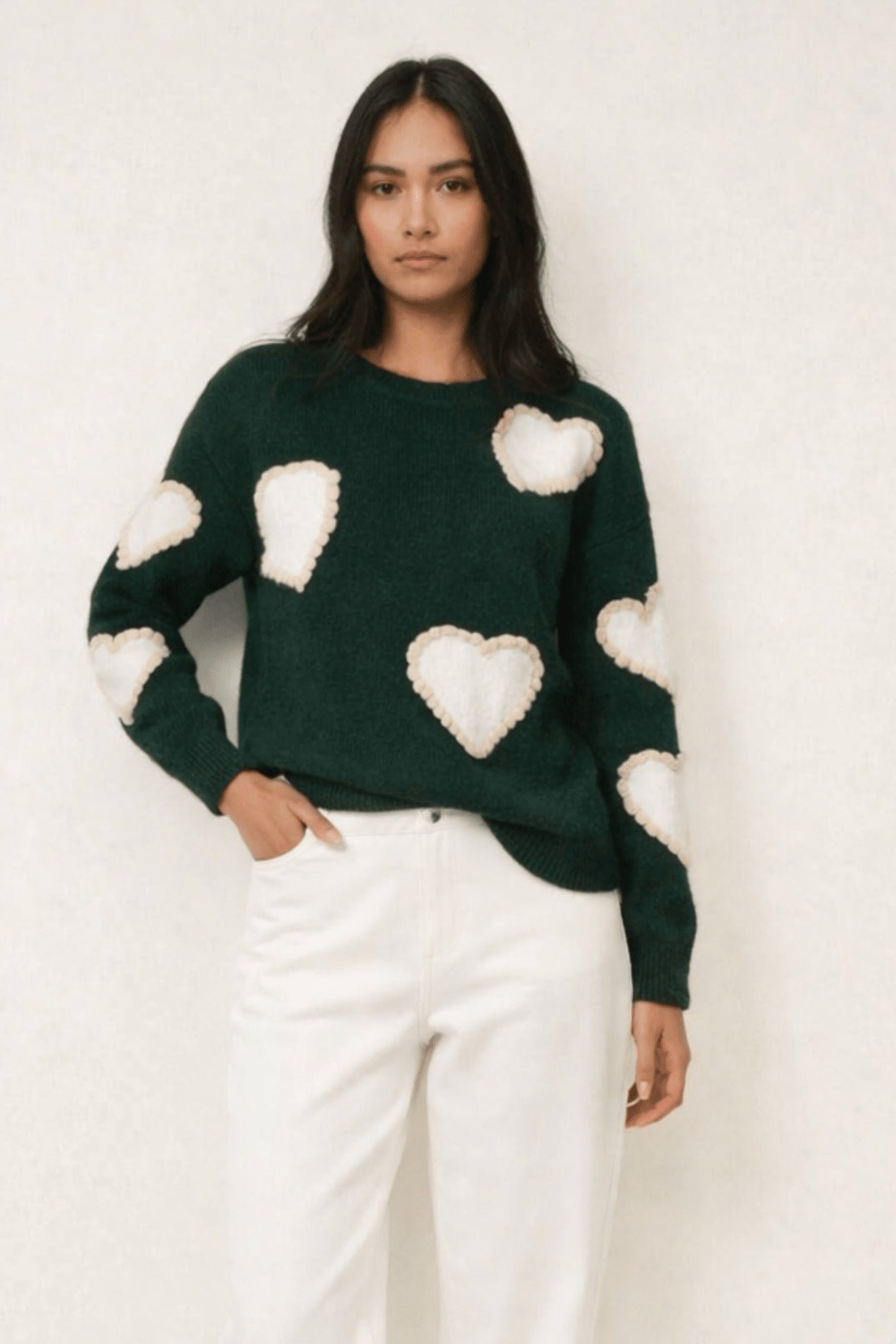 Heart Jumper - Green - Style Cheat