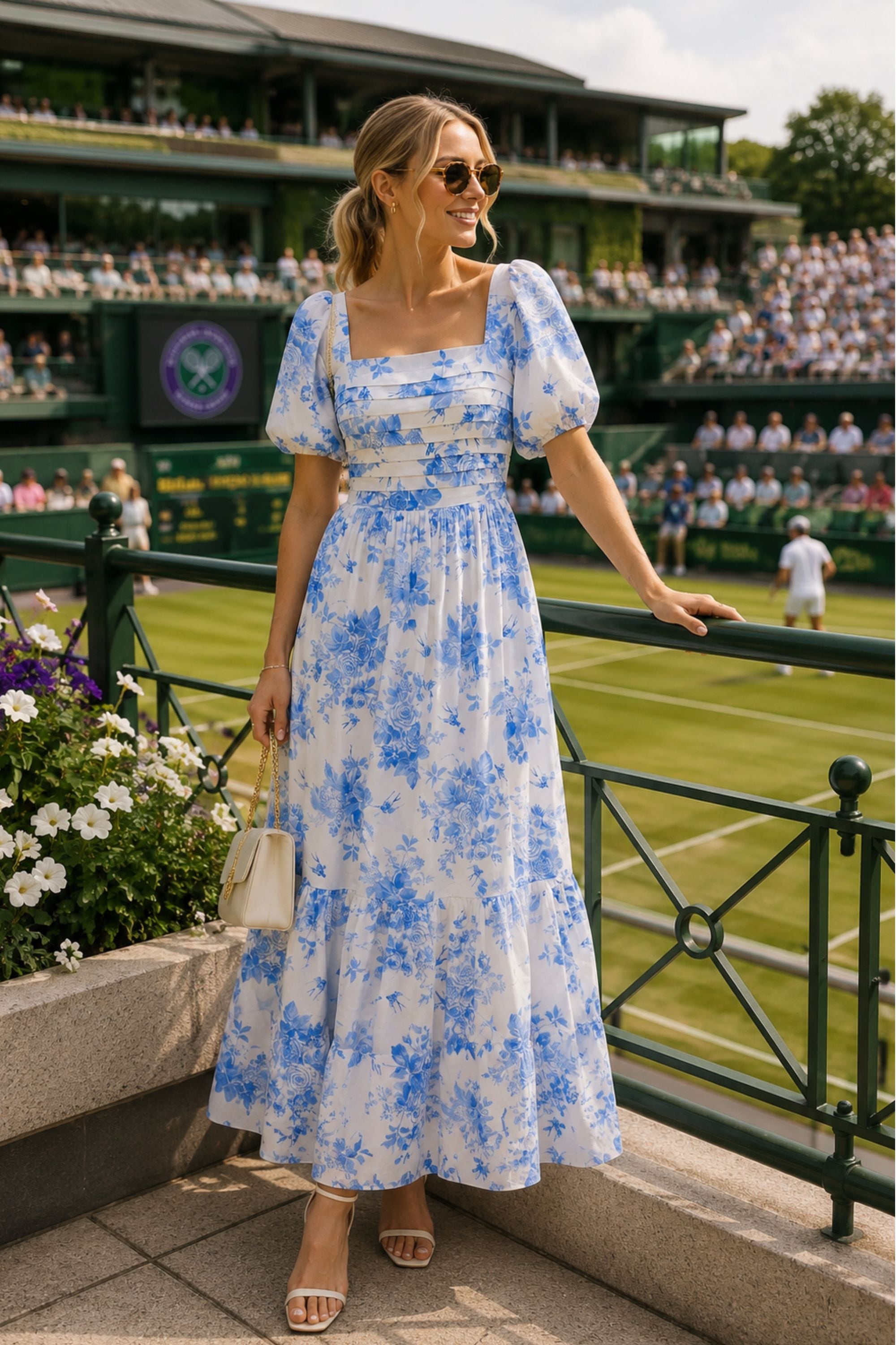 Puff Sleeve Midi Dress