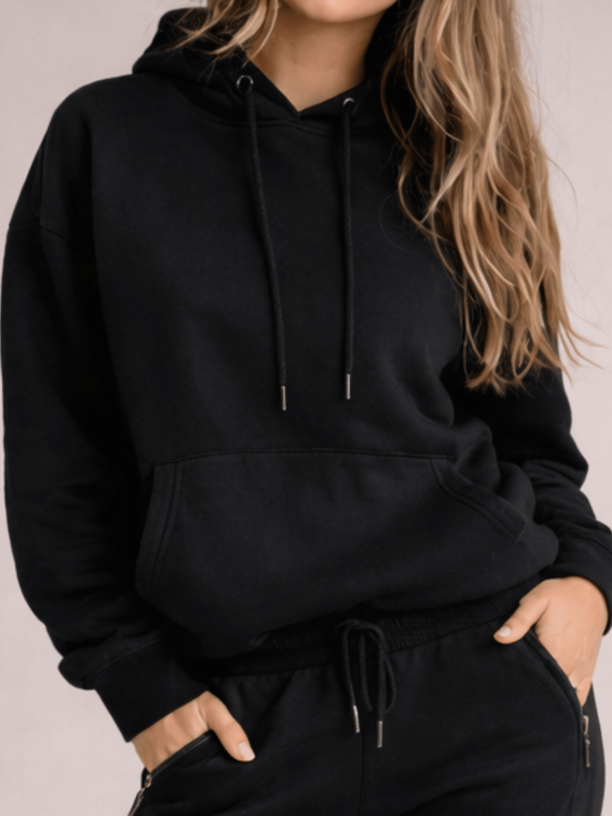 Rae Black Rib Detail Hoodie - Style Cheat