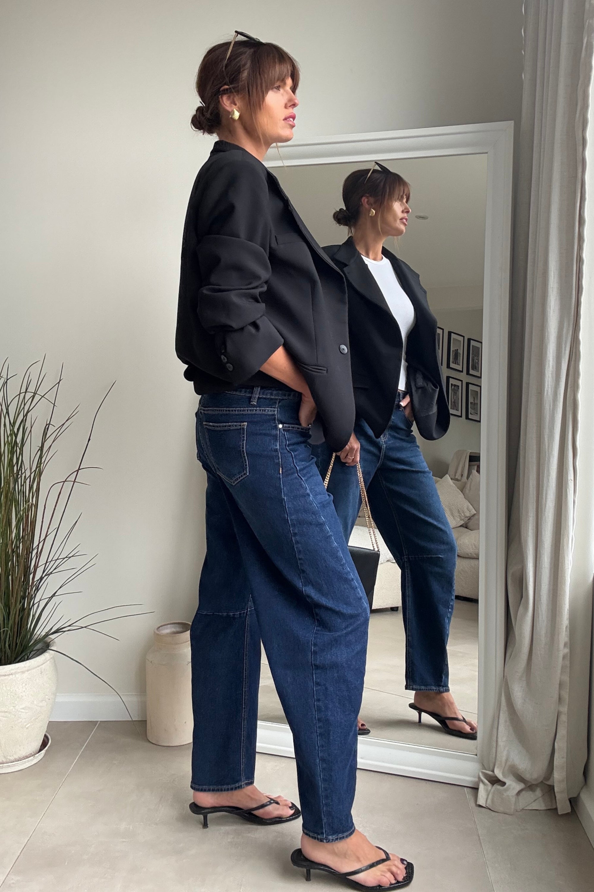 Blue Mid Ankle Denim Jean