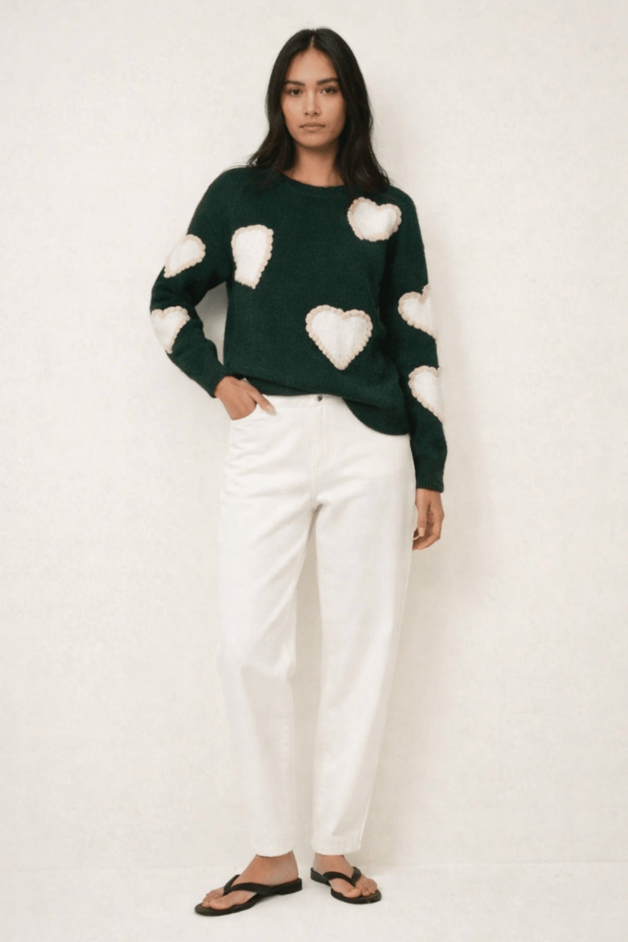 Heart Jumper - Green - Style Cheat