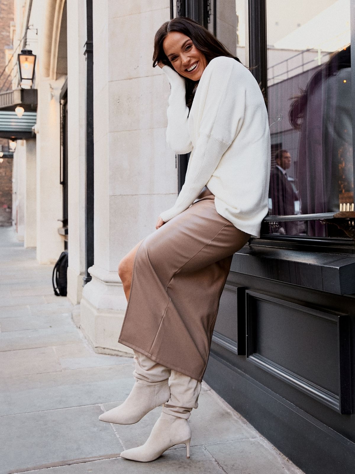 PU Midi Skirt | Brielle Pu Midi Skirt / Camel