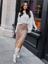 PU Midi Skirt | Brielle Pu Midi Skirt / Camel