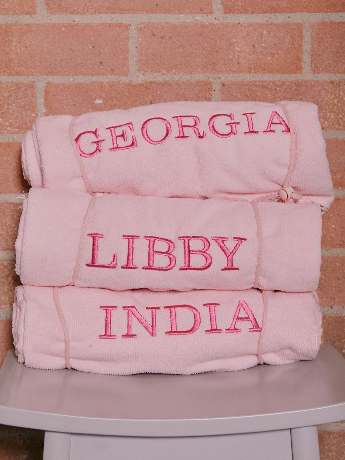 Personalised Tassel Beach Towel Bag / Pink