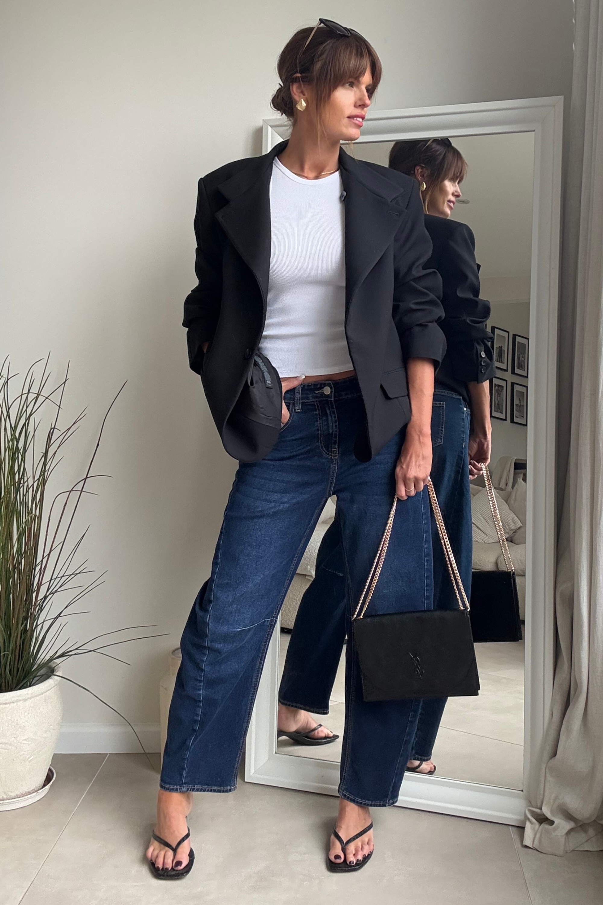 Blue Mid Ankle Denim Jean