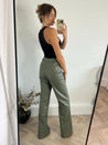 PU Flared Trouser | Alyssa PU Flare Trouser / Olive PU