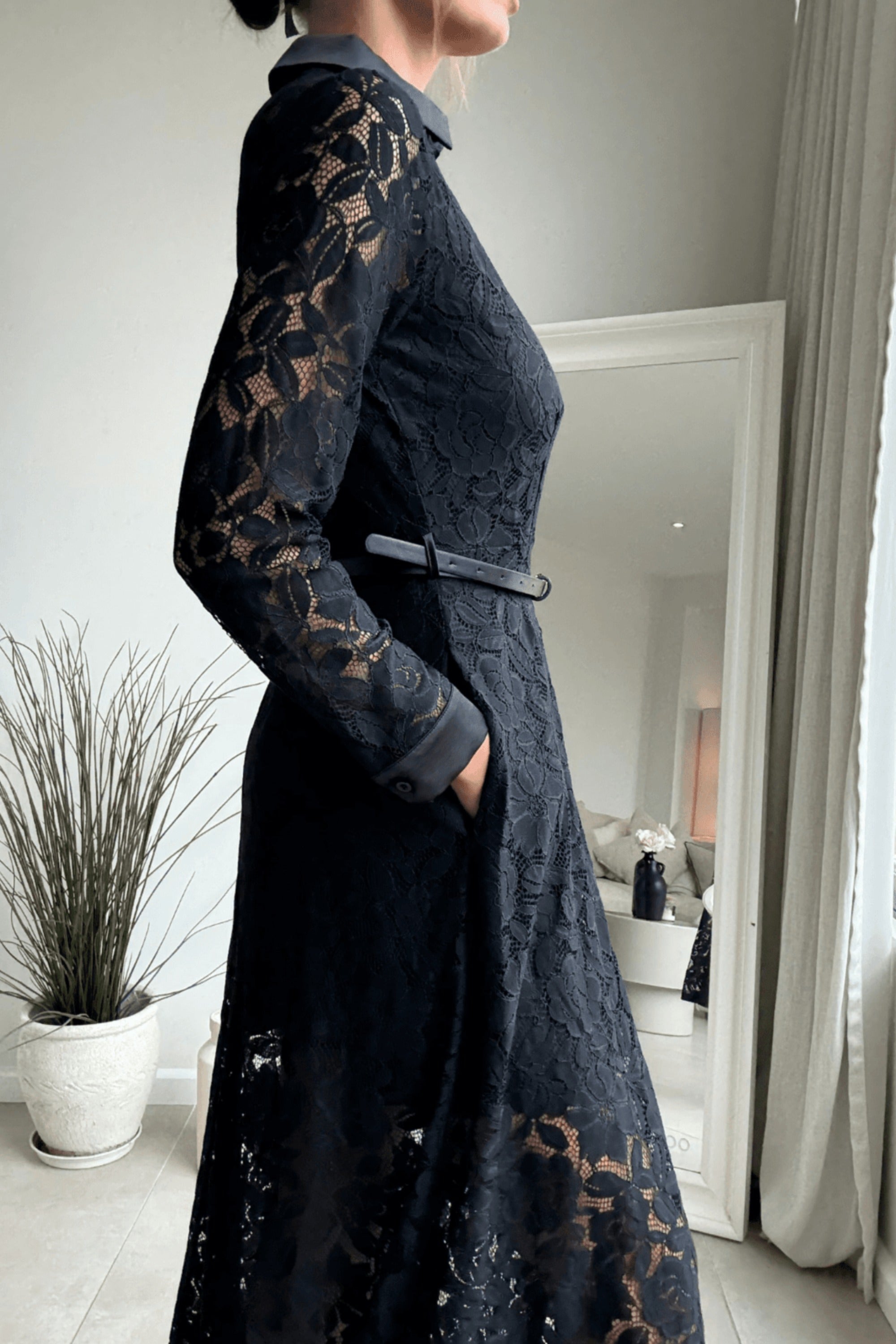 Black Floral Shirt Dress | Daphne Belted Shirt Dress Style Cheat Black Floral Shirt Dress | Daphne Belted Shirt Dress Style Cheat