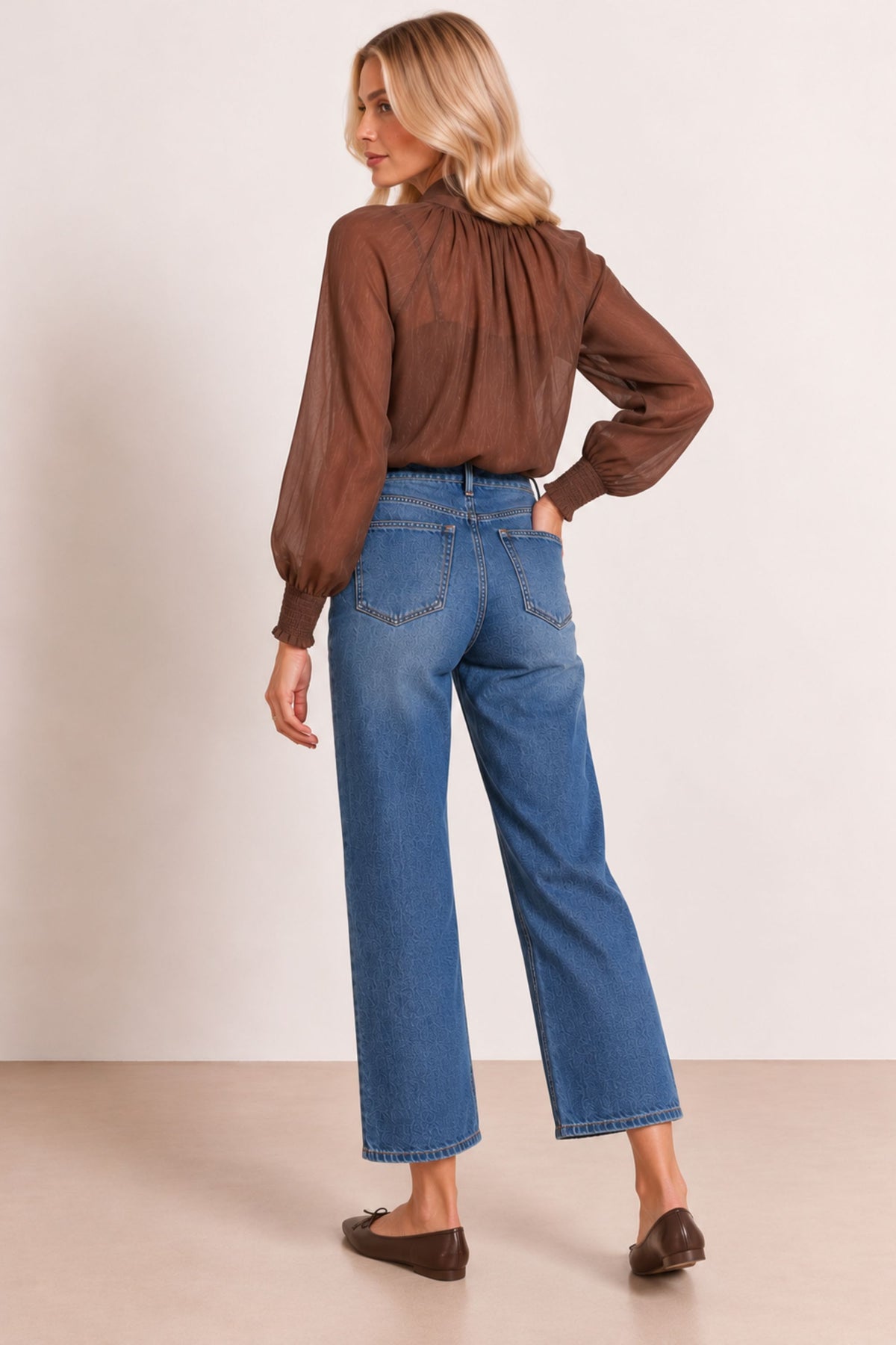 Brown Neck Tie Top