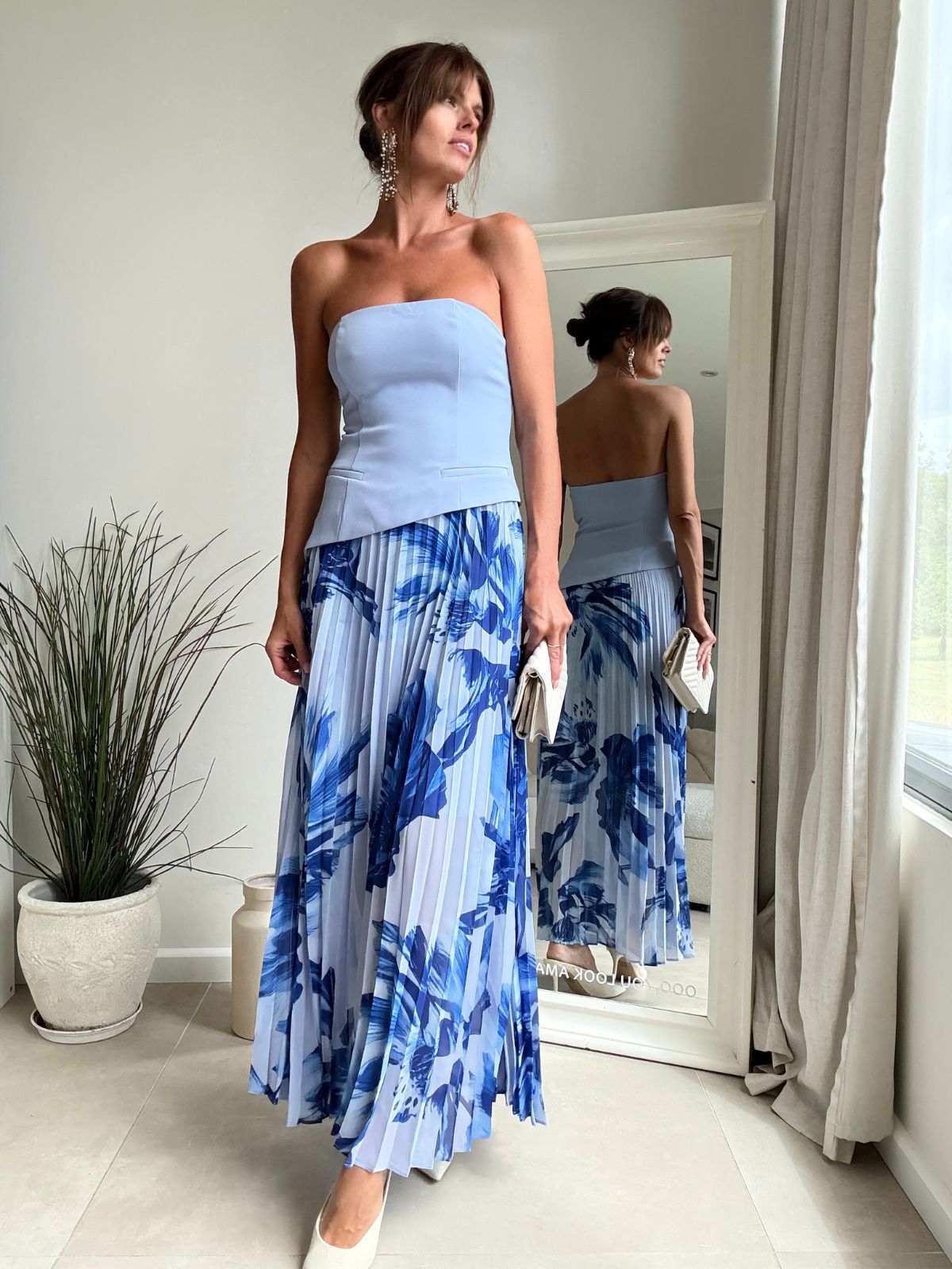 Madelaine Bandeau Dress in Blue