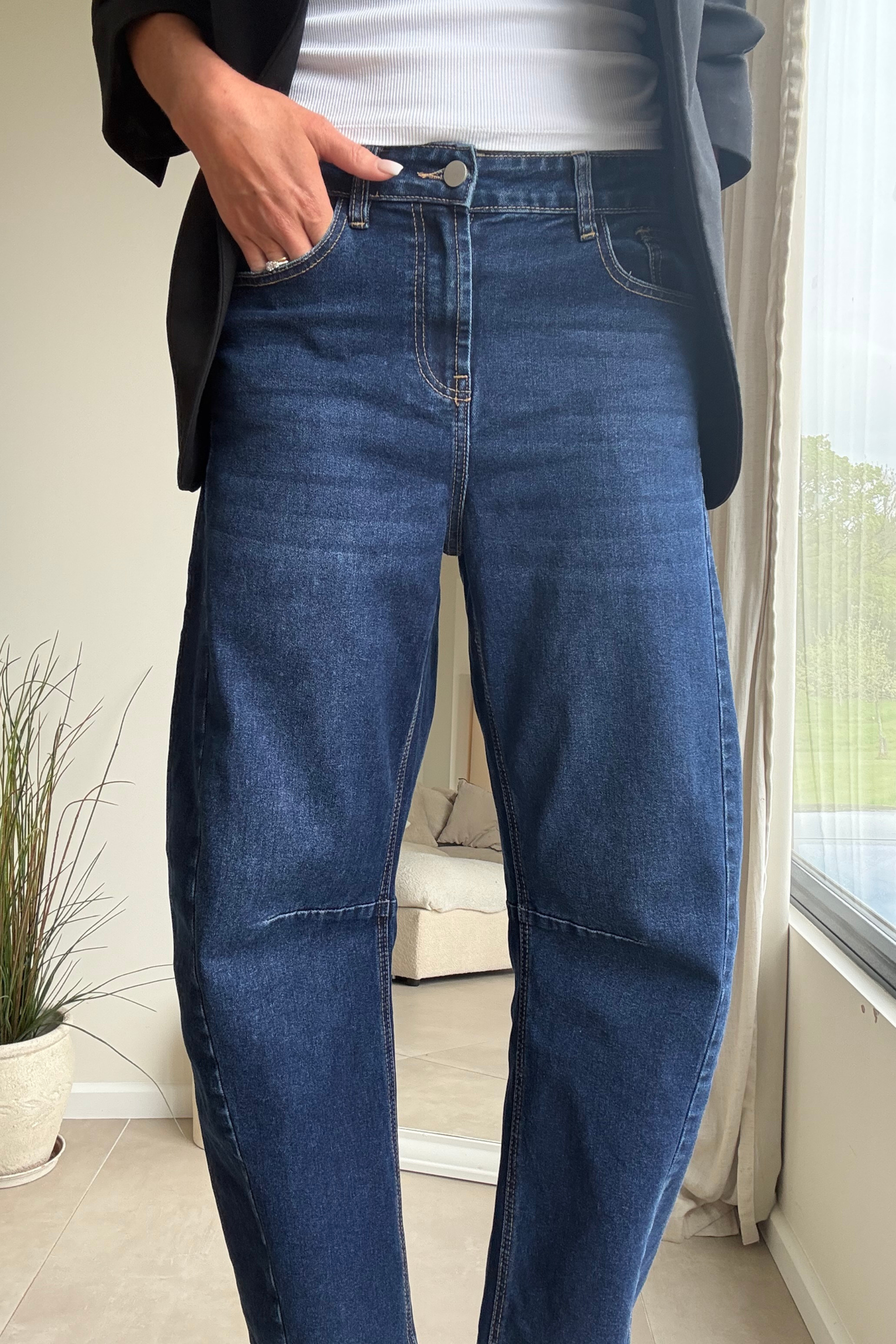Blue Mid Ankle Denim Jean