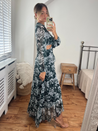 Floral Cut Out Maxi Dress in Green Floral | Sasha Corsage Dress