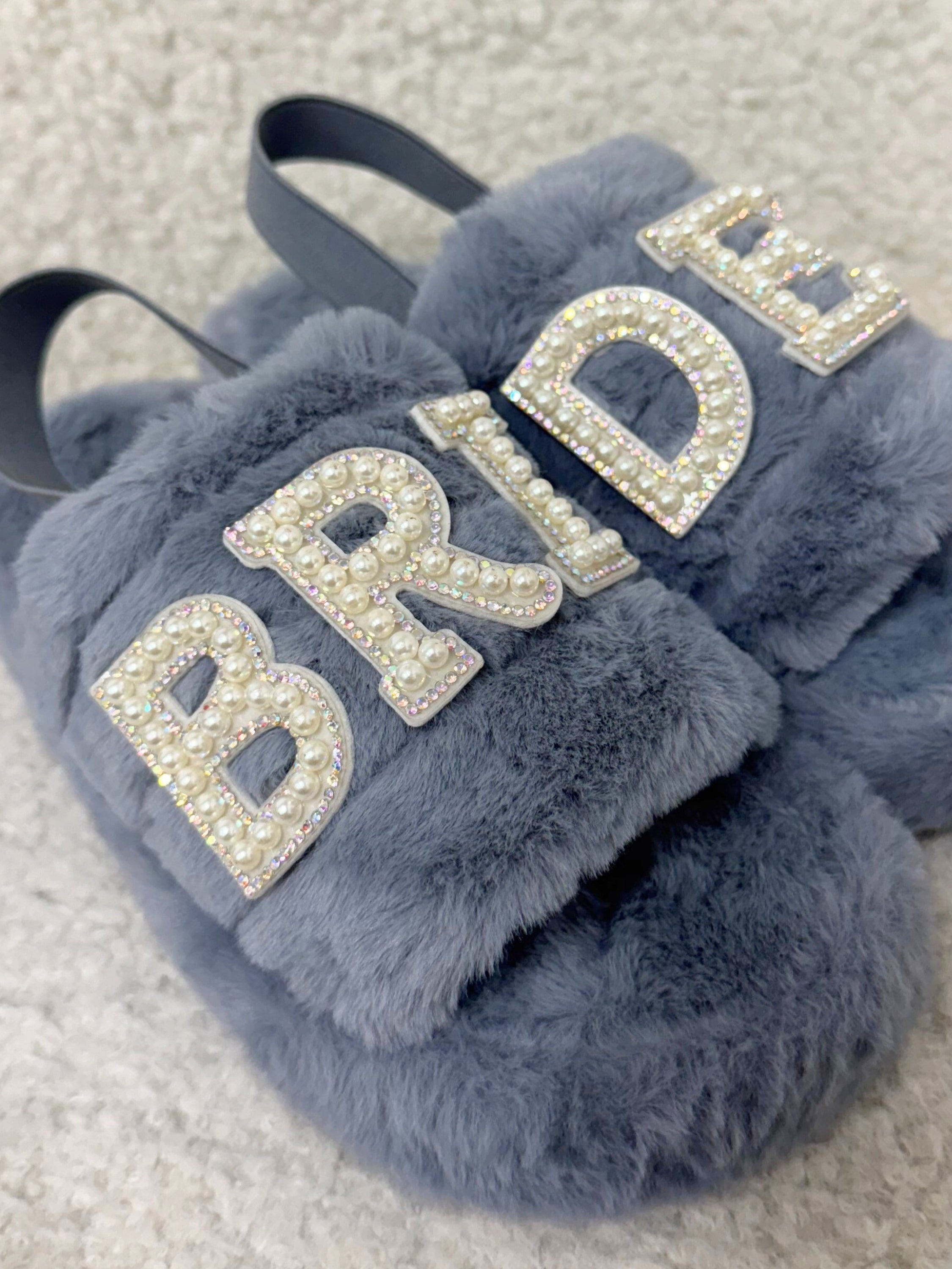 BRIDE Sling Back Slippers in Grey