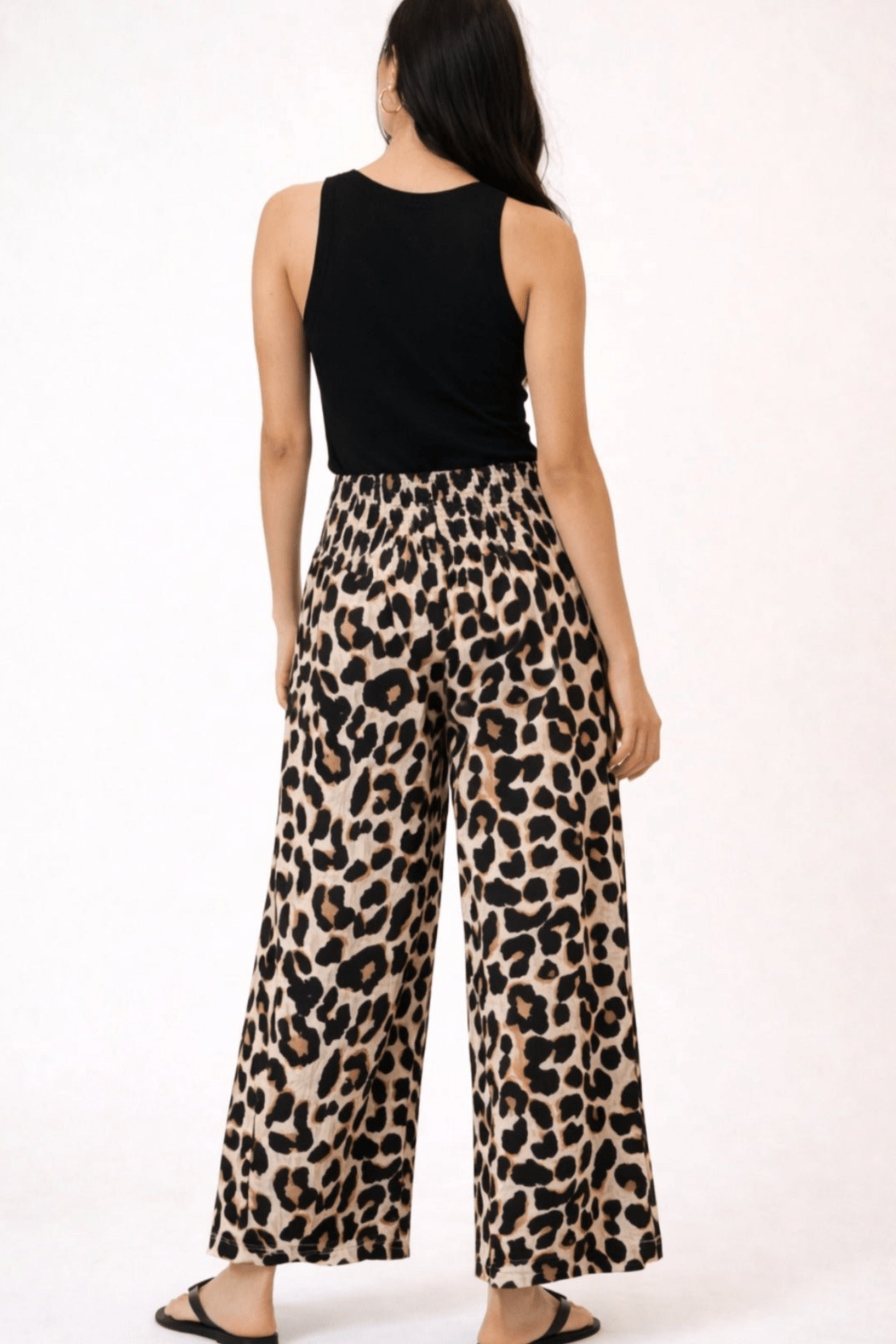 Leopard Print Shirred Trouser - Style Cheat