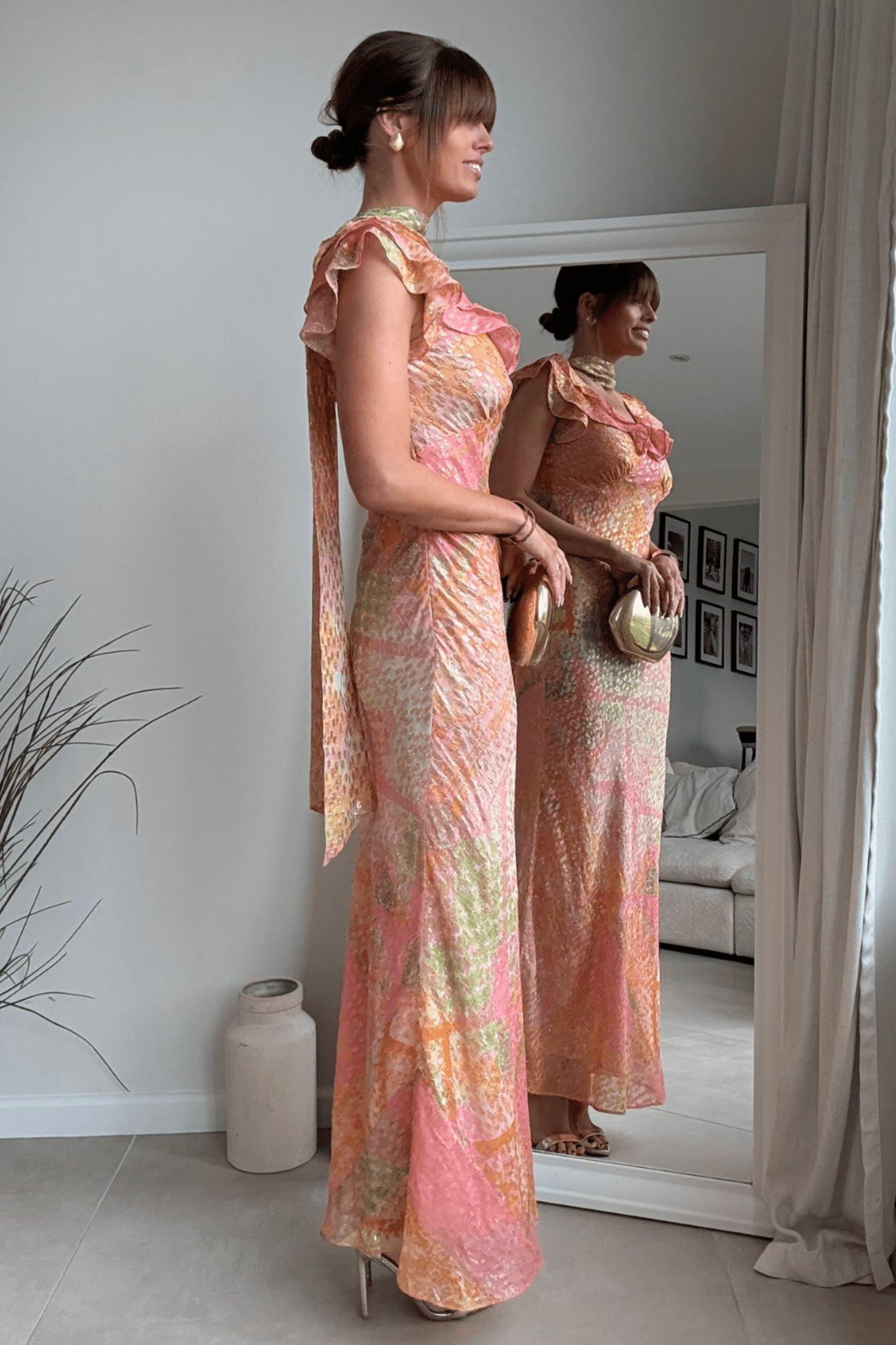 Ruffle Lurex Maxi Dress - Style Cheat