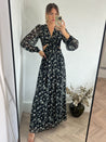 Floral Cut Out Maxi Dress in Black | Tami Dress 