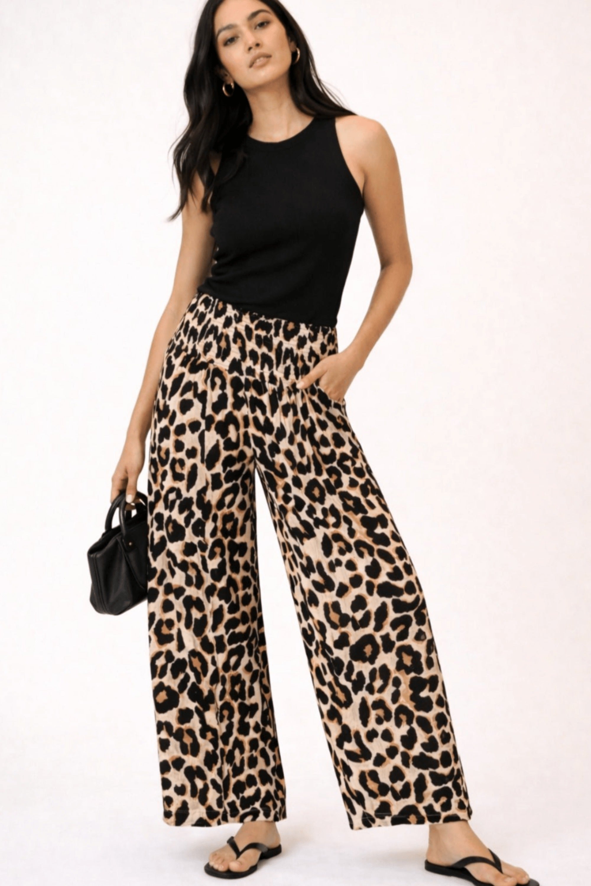 Leopard Print Shirred Trouser - Style Cheat