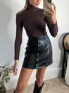 PU Mini Skirt in Black | A-Line Skirt
