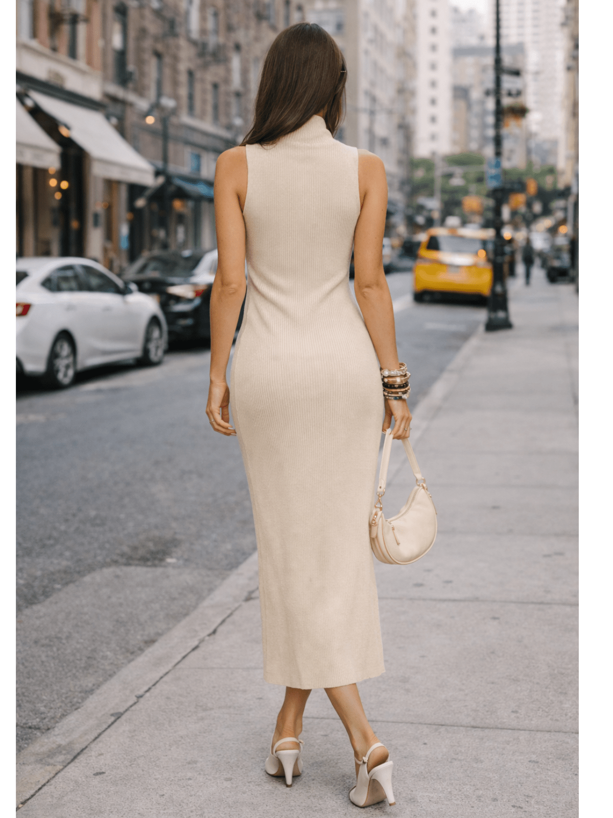 Camilla Knitted Tie Up Dress / Stone - Style Cheat