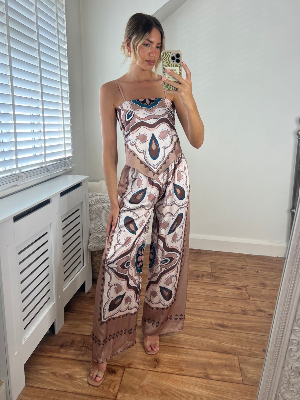 Vegas Bandana Strap Top and Trouser Set / Beige
